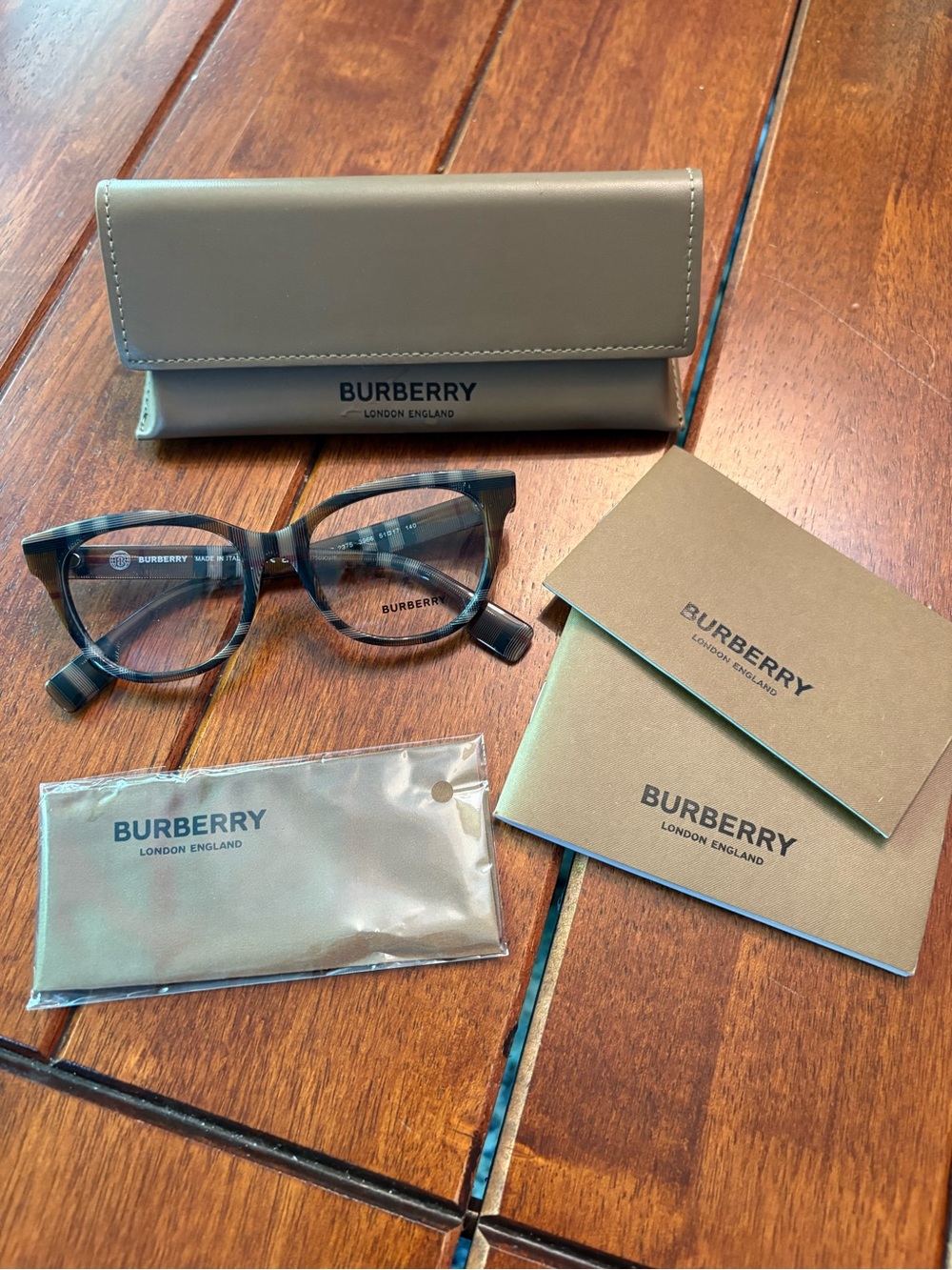 Burberry Women’s Plaid Optical Glasses with Case - Brown